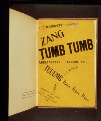 Book Cover for `Zang Tumb Tumb`, written and designed by F.T Marinetti, 1914 by Filippo Tommaso Emilio Marinetti